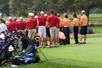 Image of golfers at a tournament